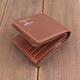 2025 New Wallet Men's Thickened Short Wallet Youth Wallet Soft Leather Large Capacity Soft Leather Inner Zipper Trendy Brown Color