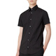 ARMANI/阿玛尼 EA 男士刺绣鹰标时尚修身短袖衬衫 8N1C91 1NI9Z 深棕色 U6195 XL