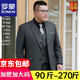 Luo Meng plus size suit men's suit plus fat extra large suit jacket fat loose extra large formal groom wedding suit two button black single suit top free tie 2XL /180 recommended 140-155 Jin Jin equals 0.5 kg
