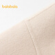 BALABALA Girls' Autumn Outerwear Fashionable Hooded Woolen Coat New Year's Eve Clothes for Older Children Brown Color 00355 165 cm