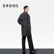 ERDOS show same series Men's Wool Camel Blended Coat Autumn and Winter Lapel Collar Business Jacket Dark Coffee Twill XL 180/100A