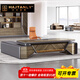 Hanji Tangyu high-end boss desk large office chairman president ebony wood paint light luxury high-end executive desk top luxury ebony wood 2.8 meters boss desk