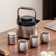 Pritea pure titanium handle teapot large capacity tea set gift box stuffy teapot teacup high-end light luxury gift to the elders pure titanium handle tea set