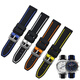 Junheya Silikon-Uhrenarmband für Herren Mark Huafei FW8228 FW6180 FW6210 mechanisches Uhrenarmband 20 22 m Schwarz Orange 22 mm