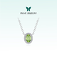 Muye natural colored gem 925 silver natural colored gemstone peridot necklace peridot necklace original design peridot necklace