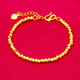 Fat Donglai's same style broken silver bracelet, gold-plated silver, new gold-plated women's bouncy transfer bead bracelet, broken gold bracelet adjustable 16cm