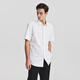 Scofield [Xinjiang Cotton] Men's 24-year summer new cotton commuting casual short-sleeved solid color shirt White L (175)