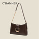 Qianbaidu (C.BANNER) cowhide bag women's bag chain shoulder bag crossbody armpit bag light luxury birthday gift high-end for girlfriend and wife