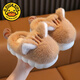 G.duck clouds thick soft bottom plush slippers winter children cartoon cute kitten parent-child indoor Baotou cotton slippers for women kitten khaki slippers 24-25