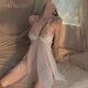 Manches Sexy Underwear sexy, sans décollage de petits seins, montrant la tentation sur le lit, le pyjamas convient à la robe de bataille uniforme passionnée 9273 White [Button de support en acier] taille moyenne du poids recommandé 80-120jin [Jin est égal à 0,5 kg]