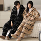 Fuxinkang Couple Pajamas Autumn and Winter Coral Velvet Thickened and Long Warm Men and Women Pajamas Flannel Bathrobes Home Clothes MJX-61065 2XL - Female Height 170-175 - Weight 140-160