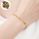 Wenyingwei Enya 18k gold double card bracelet large card double ring bracelet lNS light gold style large gold chain 18k yellow 16+3cm