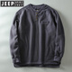JEEP SPIRIT new waffle plus velvet thickened warm autumn and winter men's large size Henry collar long-sleeved sweatshirt pullover men's dark gray M recommended 90-110Jin Jin equals 0.5 kg