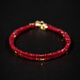 Jin Shi Tong Lao Phoenix Gold Store Style Sunset Rose Pigeon Blood Ruby Single Circle Bracelet Sand Gold Finishing Temperament Versatile and Simple With Extension Chain
