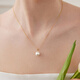 Tahiti upgraded thickened 18K gold freshwater pearl pendant white Edison pearl necklace yellow 18K gold melon seed buckle 12-13mm