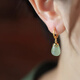 Idel natural Hetian jade silver water drop earrings for women, a high-quality gift for mother's Valentine's Day birthday gift earrings, earrings, and Hetian jade water drop earrings E3478