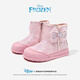 Disney Children's Shoes Girls Boots Autumn and Winter Little Girls Princess Boots Plus Velvet Short Boots DF1121 Pink 30