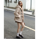TonLion 2025 Winter Women's Hooded Horn Button One-Hand-Length Imitation Lamb Wool Jacket