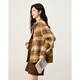 Shangjing shirt women's 25th winter new women's Korean style lazy style woolen material thickened color block plaid loose shirt women's tops