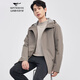 Septwolves hooded windbreaker men's autumn and winter business casual all-match coat mid-length jacket commuter cadre solid color top