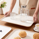 Baijie rectangular fruit tray tea tray household fruit tray breakfast tray storage tray living room snack tray off-white extra large