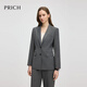 PRICH Sheep Wool Temperament Lapel Business Suit Spring Commuting Jacket Women 16 Light Gray Suit XS (155)