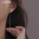 Lnieer925 silver mother-of-pearl ear wire 2025 new ear chain women's high-end long tassel earrings trendy earrings earrings pearl ear wire-6mm 925 silver