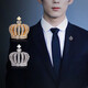 WOUG high-end suit brooch men's simple corsage business shirt collar pin collar button collar flower crown emblem gold