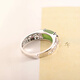 GRAMDA Saddle 925 Silver Hetian Jade Ring Women's Open Jasper High-end Ring Birthday Gift for Girlfriend and Wife Saddle Hetian Jade Ring (Certificate)