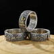 
Bucklele's retro eight guardian god rings men's heart sutra year's opening ring imitating Thai silver six-character mantra ring J1396 golden flying dragon adjustable opening