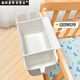 Crib hanging storage hanging basket diaper bedside diaper storage bag dormitory bed hanging bag bed fence storage box ivory gray partitions adjustable