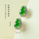 Heart Ginseng Jade Guaranteed Price 11.11 S925 Silver Inlaid Jade Gourd Earrings Women's Silver Inlaid Jade Earrings