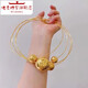Di is 999 pure gold large light beads transfer beads gold shiny gold beads bracelet pendant men and women DIY Buddha beads loose beads single light bead 16mm about 1 point 95g