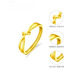 Shengbei au999 pure gold kink gold-plated silver ring plain ring ring for men and women couples ring pure gold gift for girlfriend, kink ring, about 1 gram