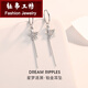 Yubo Workshop (YUBOGONGFANG) pt950 platinum earrings for women, fashionable platinum tassel star earrings, versatile earrings, earrings, earrings, PT950 2.9-3.1g