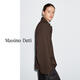 Massimo Dutti Autumn and Winter New Products 2025 Women's Clothing Simple and Versatile Lazy and Relaxed Textured Raglan Sleeve Shirt 05175975 Brown XS (165/84A)