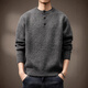 LUMILOTUS light luxury new brand high-end American retro wool sheep blended Henry collar sweater men's winter new thickening protection dark gray M suitable for 100-120Jin Jin equals 0.5 kg