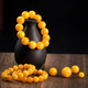 Fat Donglai same style beeswax single bead old pendant raw stone amber round bead bracelet chicken oil yellow loose beads star and moon Rudraksha chicken oil yellow-6mm-single
