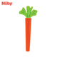 Nuby feeding supplies, baby teether, baby teeth soothing fruit teether, 3/6 months chewable and boilable, carrot shape, 1 pack