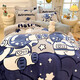 SpongeBob SquarePants milk velvet bed four-piece set for home new winter coral duvet cover bedding single children's three-piece set Space Xiaoshuai comfortable and soft bed sheet style 1.8 four-piece set-quilt cover 200x230
