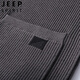 吉普（JEEP）春秋季针织衫外套男韩版潮流男装含羊毛休闲半高立领拉链开衫毛衣 素烟灰色 165/S 【适合105-120斤】