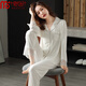 Las pijamas modales de algodón para mujeres en las mangas largas de primavera y otoño para el verano de estilo delgado y delgado de estilo juvenil de gran tamaño se pueden usar fuera de G18x6627 m Peso recomendado 90-110Jin [Jin equivale a 0.5 kg]