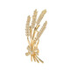 QUAMER high-end gift barley wheat ear brooch zircon micro-inlaid high-end temperament brooch luxury chest gold color