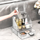 Buxinju Transparent Acrylic Cosmetics Storage Box Dust-proof Covered Desktop Dressing Table Skin Care Product Storage Rack Divider Box/Transparent Silver Can be stacked with drawers