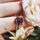 Her Generation 18K Gold Natural Tourmaline Ring Retro Rose Closed Ring Light Luxury Accessories (864618) Please note the circle number