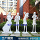 Outdoor music figure fiberglass sculpture garden landscape courtyard real estate sales department shopping mall large ornaments decoration combination B fixed jin