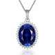 DRJEFUN Princess Oval Tanzanite Sapphire Necklace Pendant Women's Pendant Clavicle Sterling Silver Versatile Colored Treasure Does Not Fade Rose Gold (Main Stone 10x12mm) With