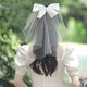 Dingjing Certificate Proposal Veil Bride Wedding Dress Wedding Internet Celebrity Style Super Fairy Beaded Bow Knot Fantasy Travel Photo Photo Props Children's Veil Fashion Headwear Bow Single Layer Beaded Veil F560 Hairpin Style