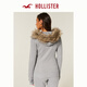 HOLLISTER25 Autumn and Winter New American Retro Fleece Patch Hooded Sweatshirt Jacket Women's 352-5251 Gray S (165/84A)