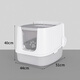 Leyoupai cat litter box fully enclosed large cat toilet anti-splash cat litter box cat sand box cat litter box gray and white